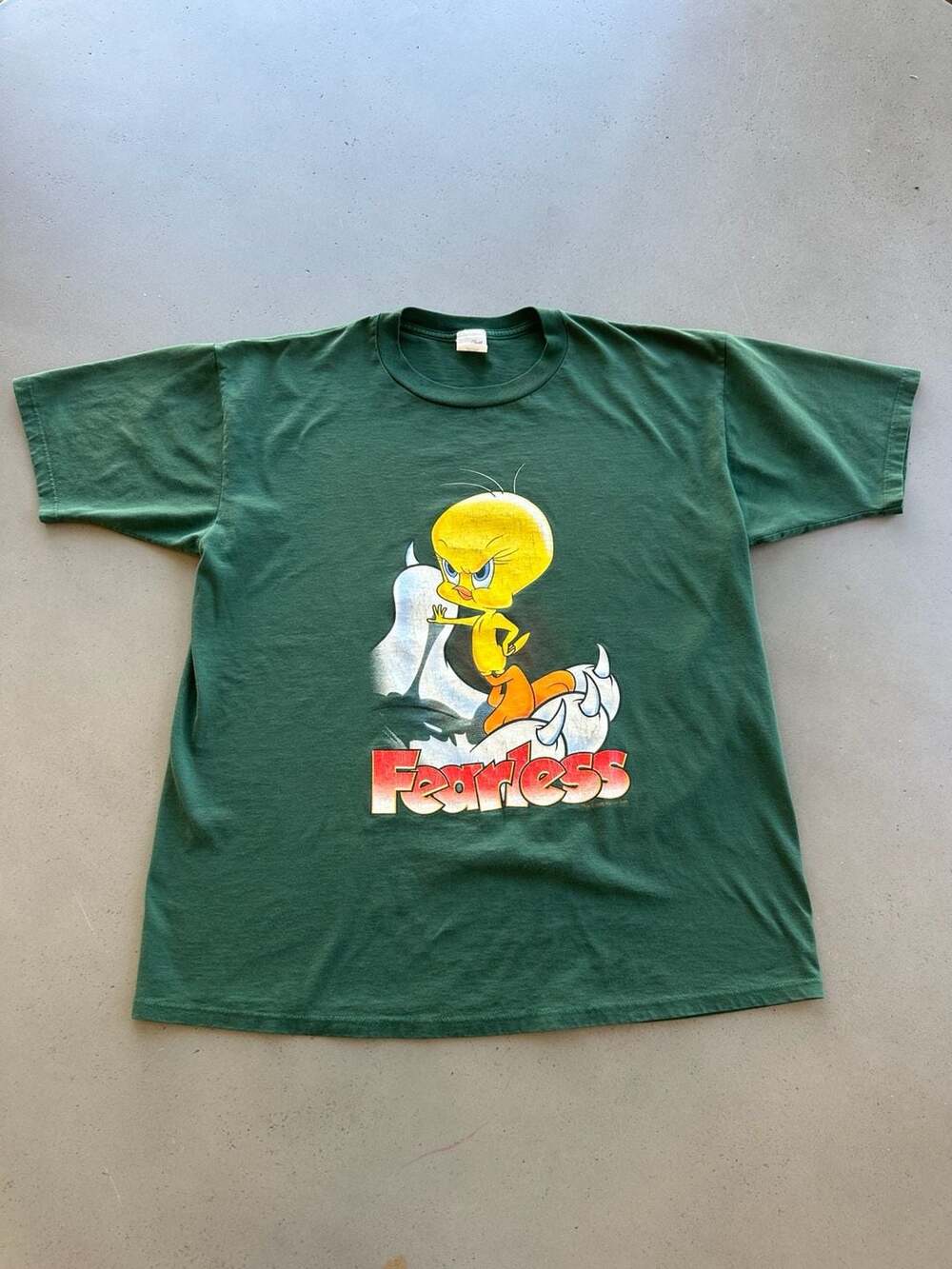 Vintage 1995 Looney Tunes Tweety Bird Fearless Graphic T-Shirt